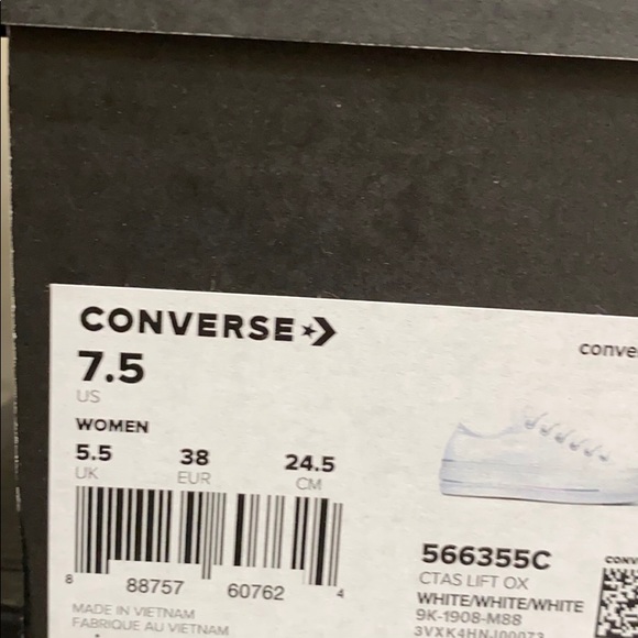 Converse Ctas Lift Low Top Canvas White Women’s - Picture 10 of 10